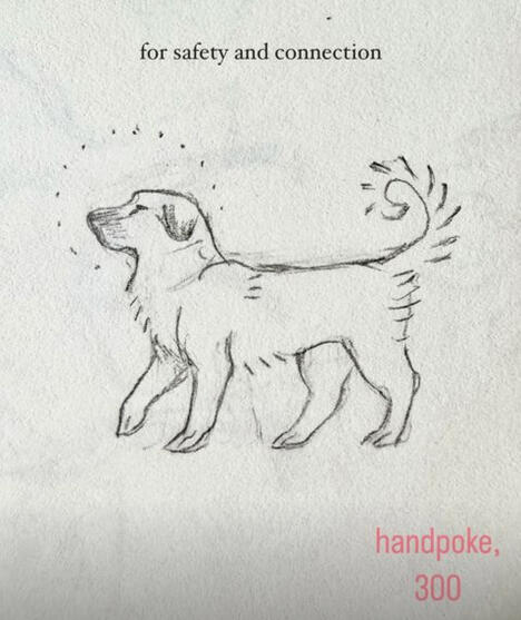 Handpoke Dog Flash • $300